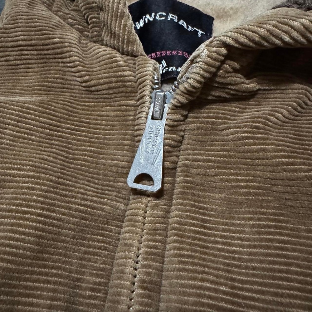 VINTAGE 60s Pennys Towncraft brown Corduroy Sherpa Jacket - Large - Picture 5 of 8